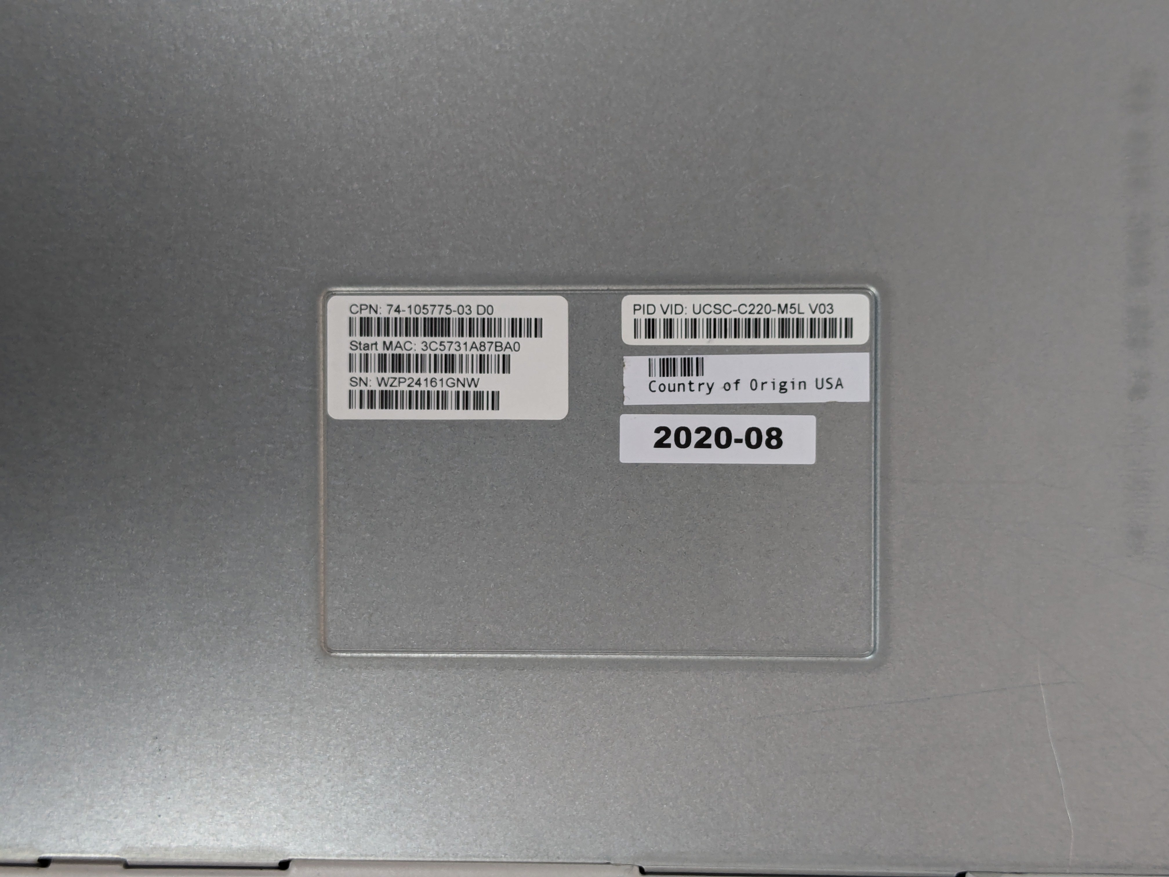 Cisco UCSC-C220-M5L Server – 2x 28C Platinum 8276 2.2GHz, 256GB, 2x 1.6TB NVMe