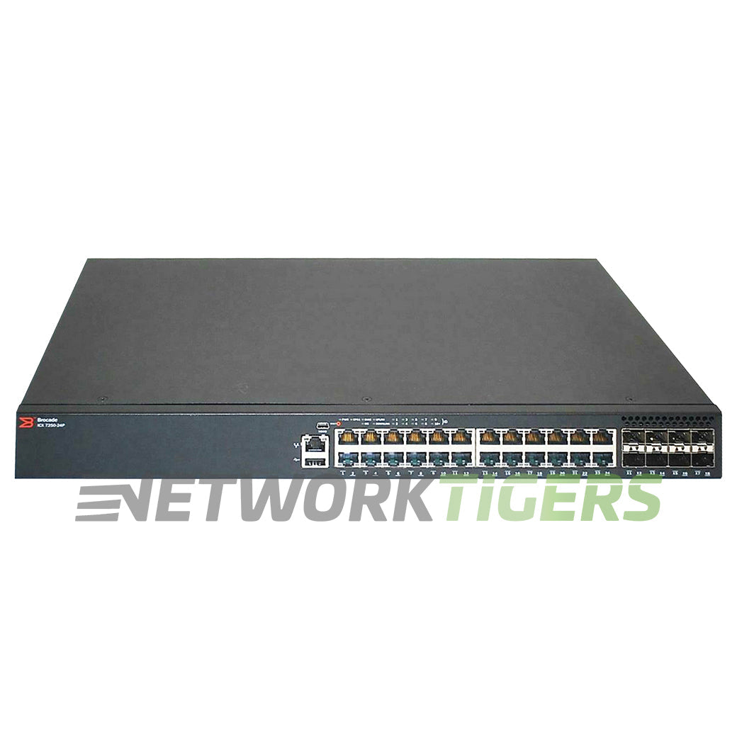 NEW Ruckus Brocade ICX7250-24P-2X10G 24x 1GB PoE+ RJ45 8x SFP S-B Air Switch