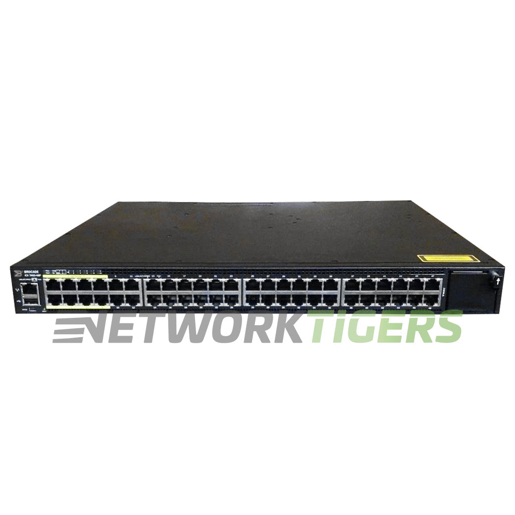 NEW Ruckus Brocade ICX7450-48P-E 48x 1GB PoE+ RJ45 2x 40GB QSFP+ F-B Air Switch