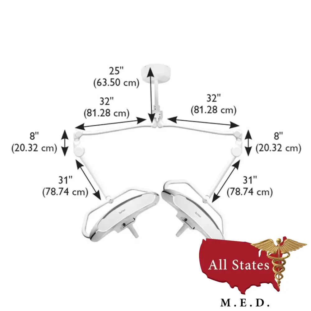 Burton Medical AIM® HI LED Dual Exam Light ALED070 Ceiling Mount BRAND NEW