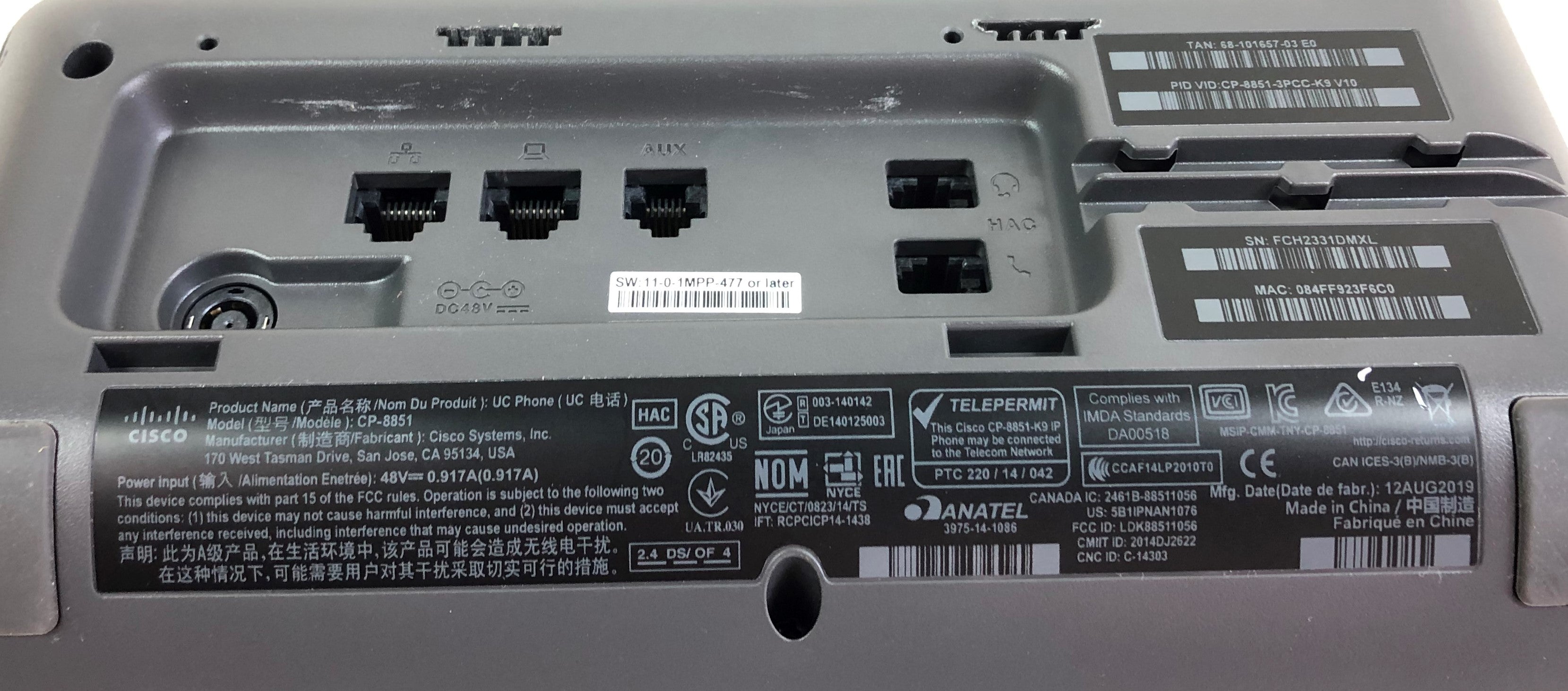 Cisco - IP Phone 8851 Multiplatform with PWR Cube 4 CP-8851-3PW-NA-K9