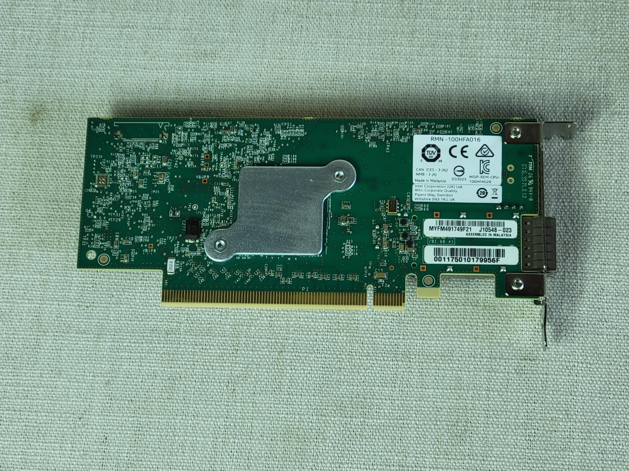 Intel RMN-100HFA016 100 Series Single Port 100GB QSFP28 PCIe Host Fabric Adapter