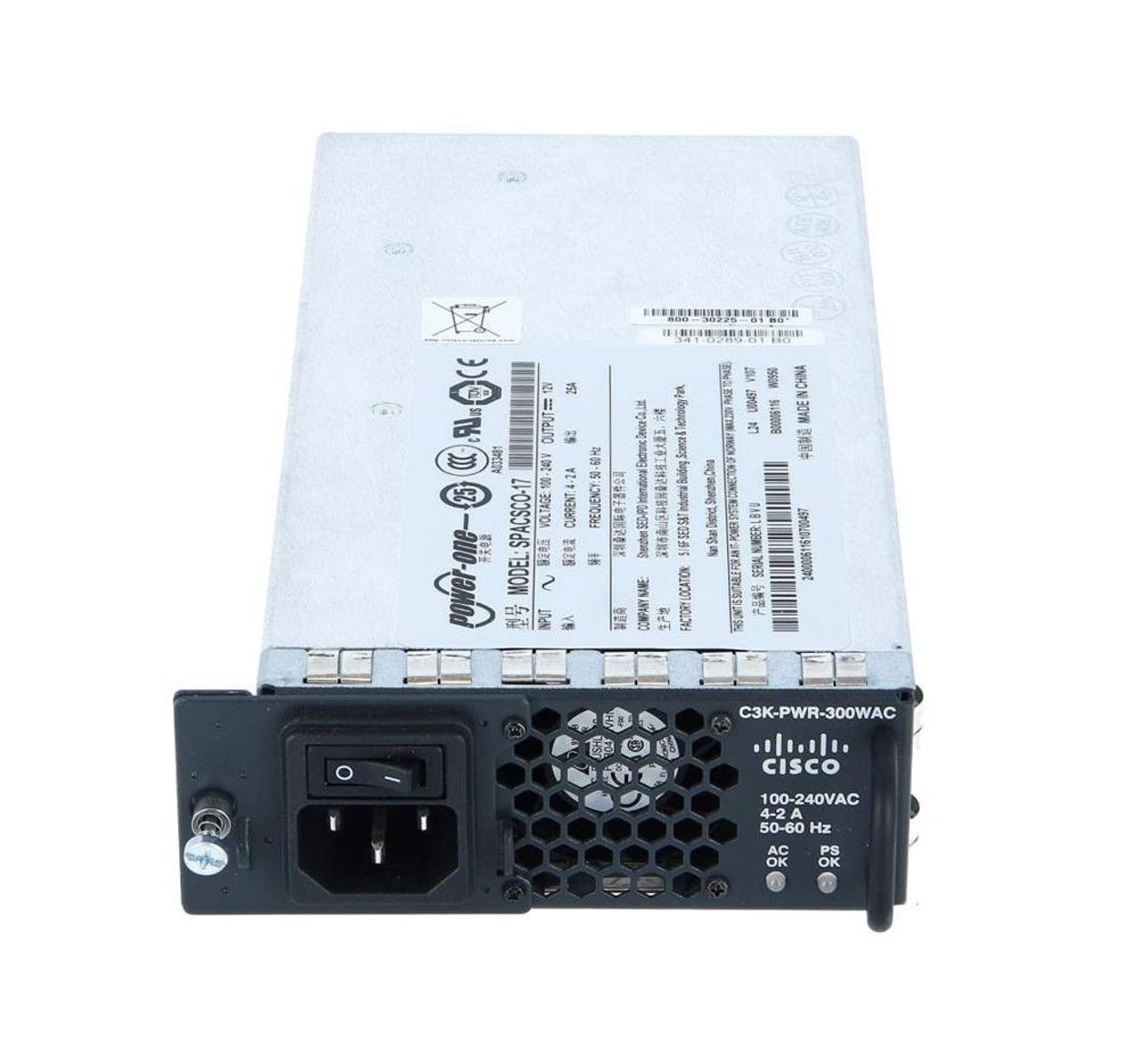 C3K-PWR-300WAC/2 Cisco 300 Watts 110-220V Power Supply for Catalyst 3560E-12D