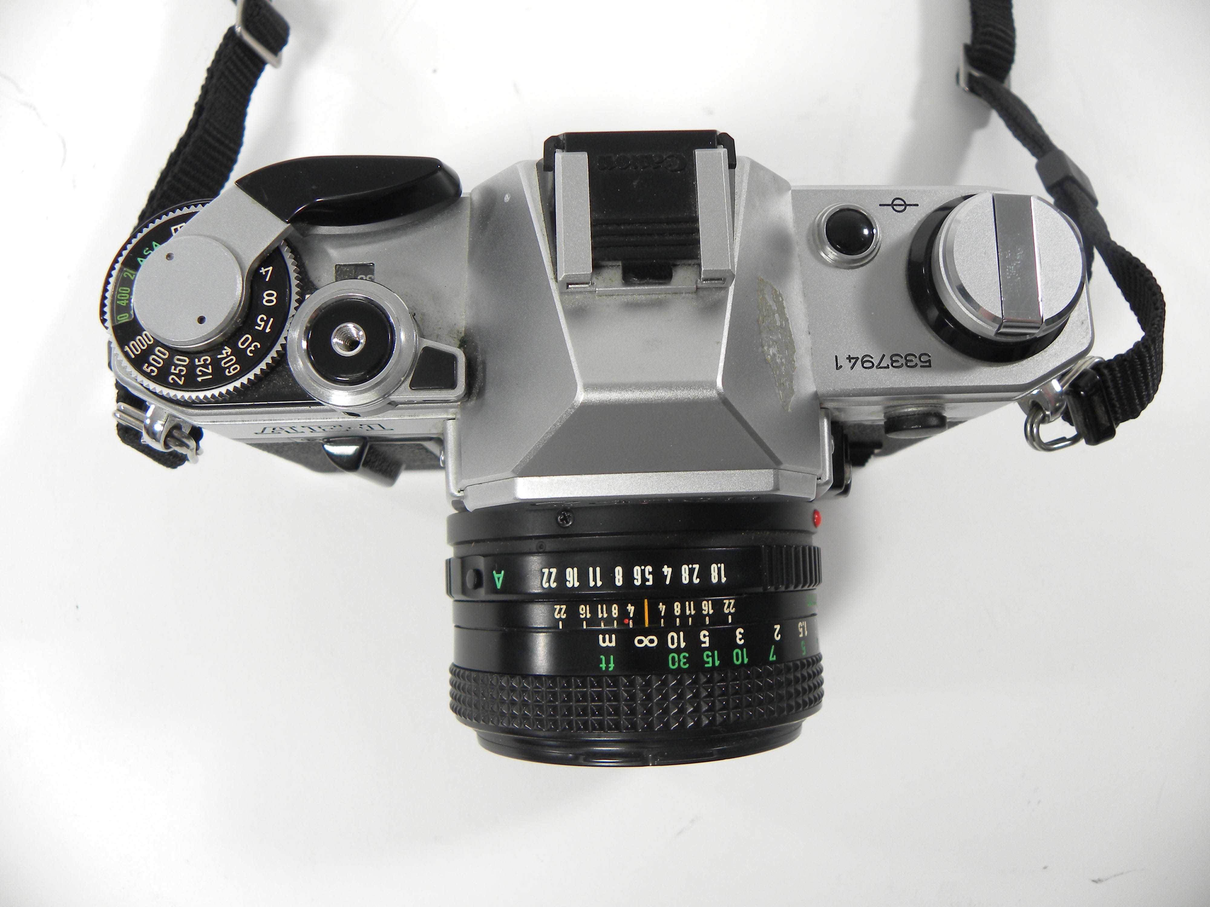Canon AE-1 35mm SLR Camera with a 50mm f/1.8 FD Lens