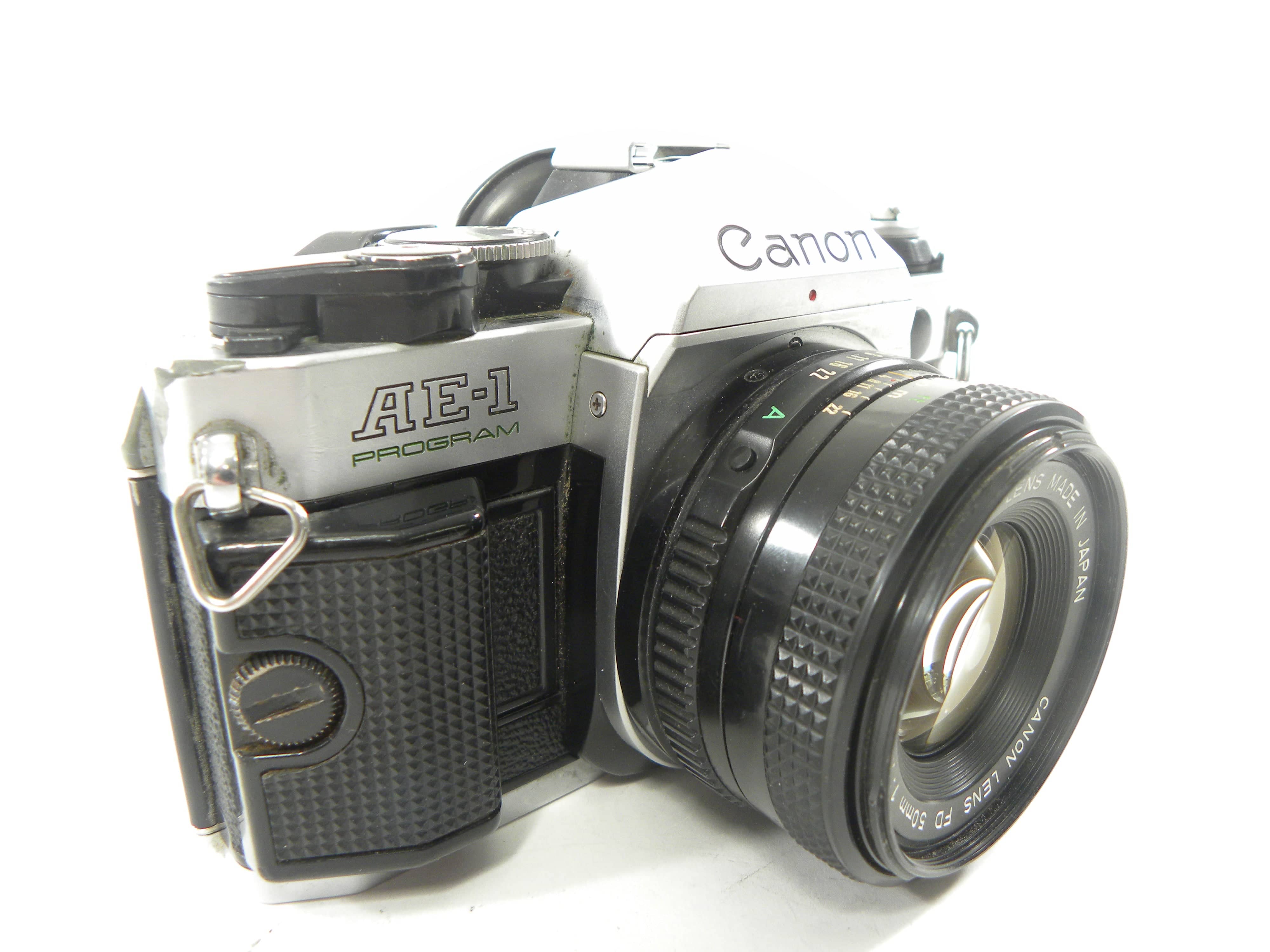 Canon AE-1 Program 35mm SLR Camera with a 50mm f/1.8 Lens
