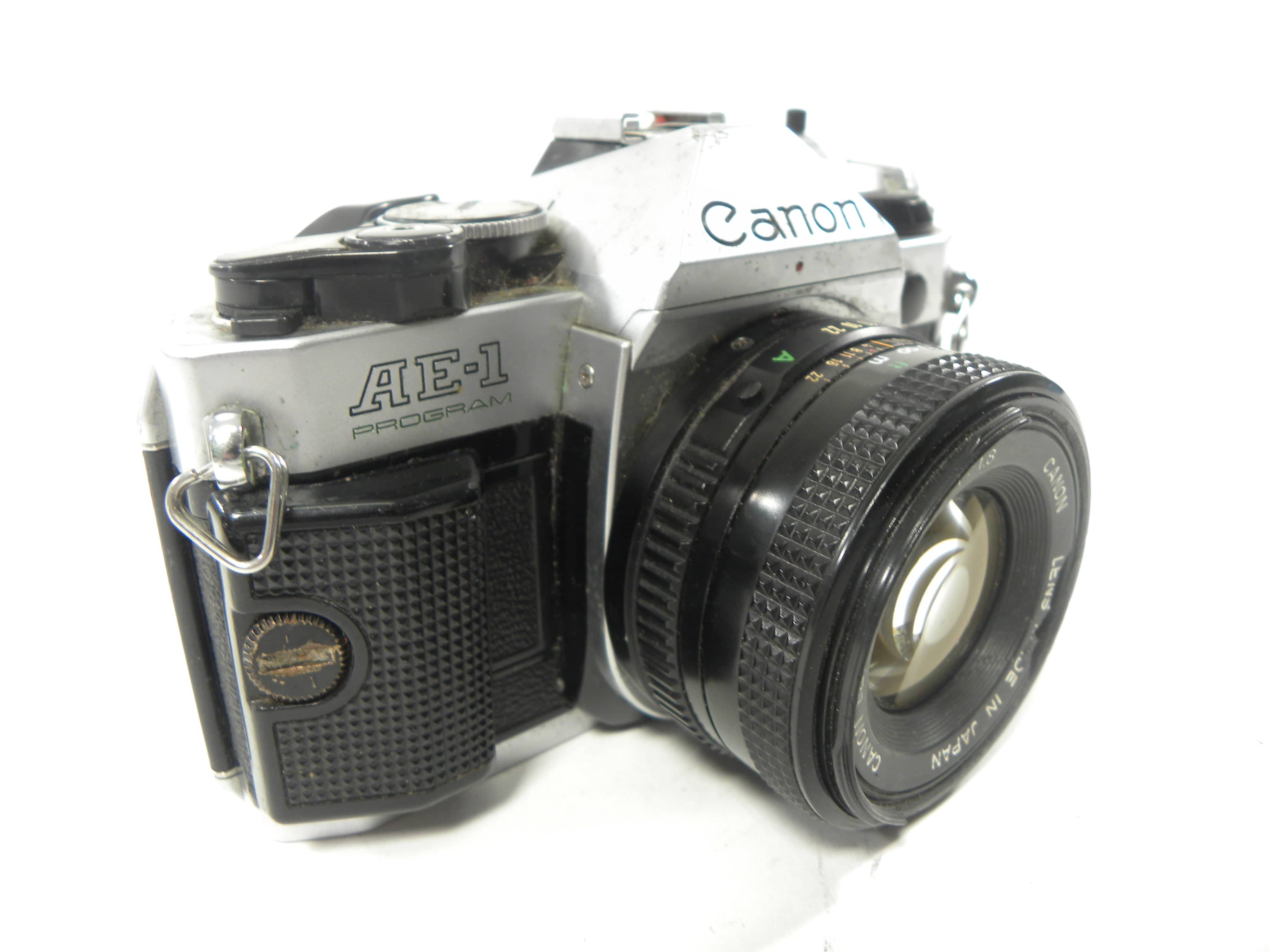 Canon AE-1 Program 35mm SLR w/FD 50mm f1.8 (Parts or Repair) See Discrtiption