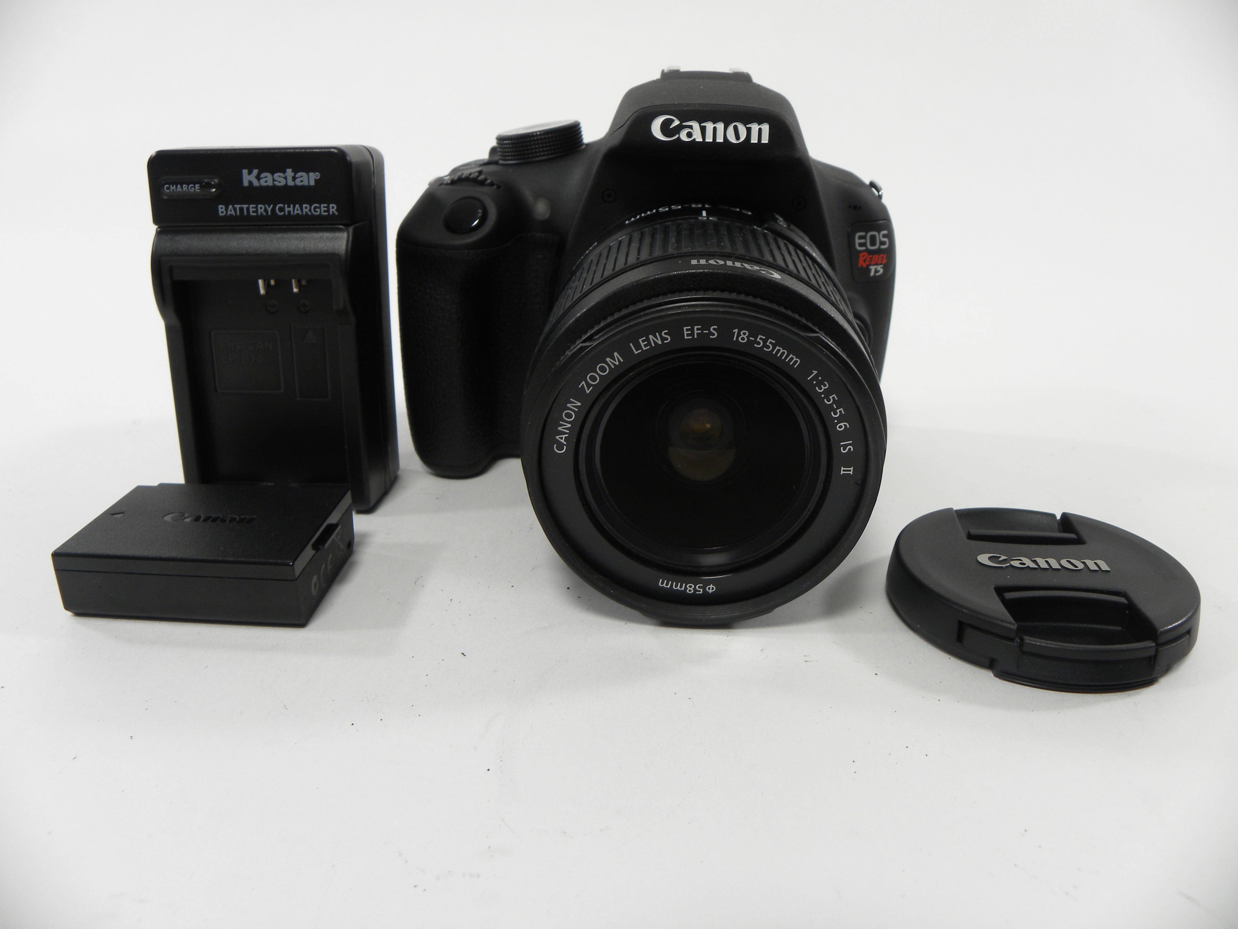 Canon EOS Rebel T5 18mp Digital SLR w/EF-S 18-55 IS II Shutter Ct. 131