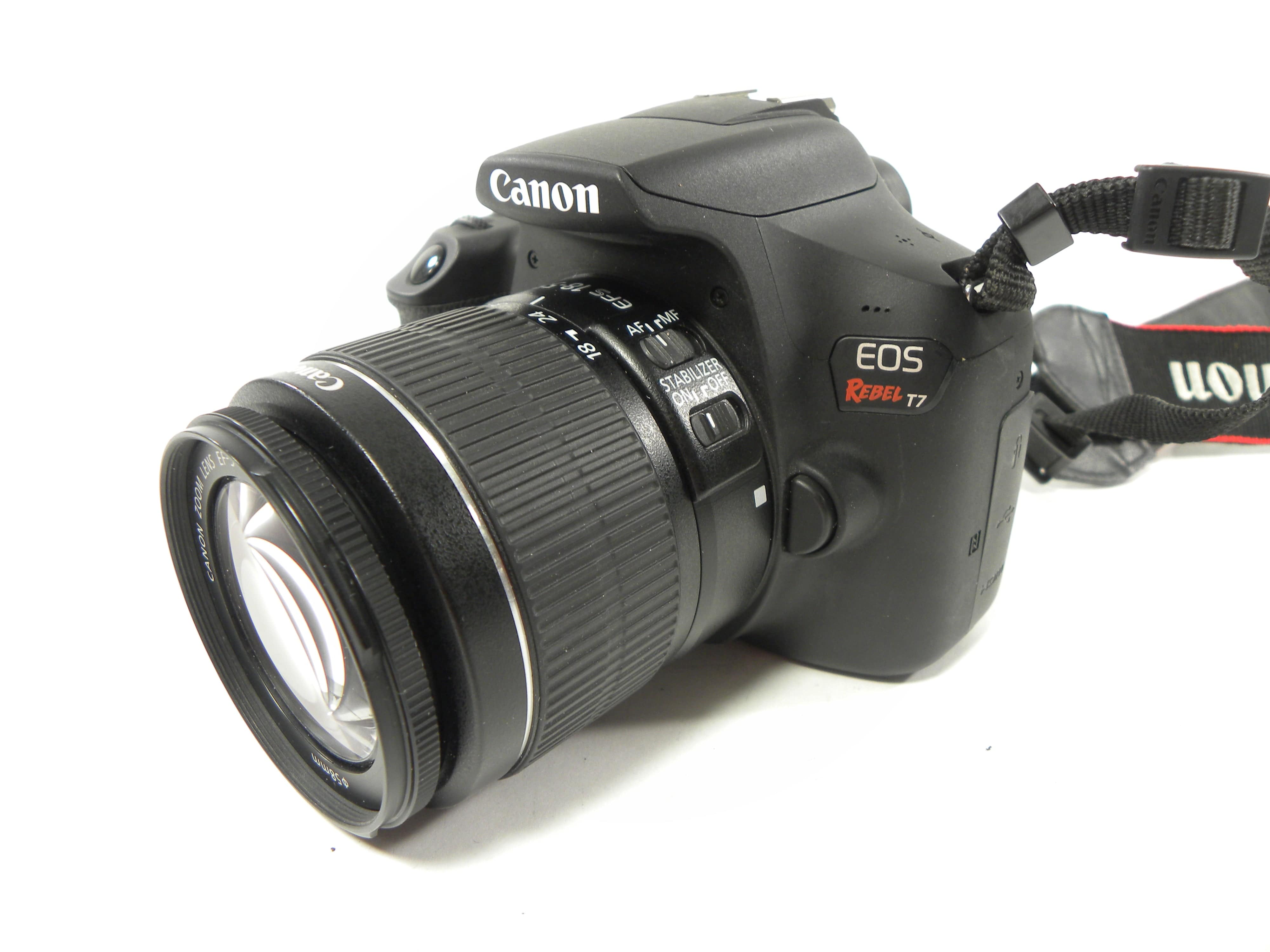 Canon EOS Rebel T7 24.1mp Digital SLR w/EF-S 18-55 IS II Shutter Ct. 5,776