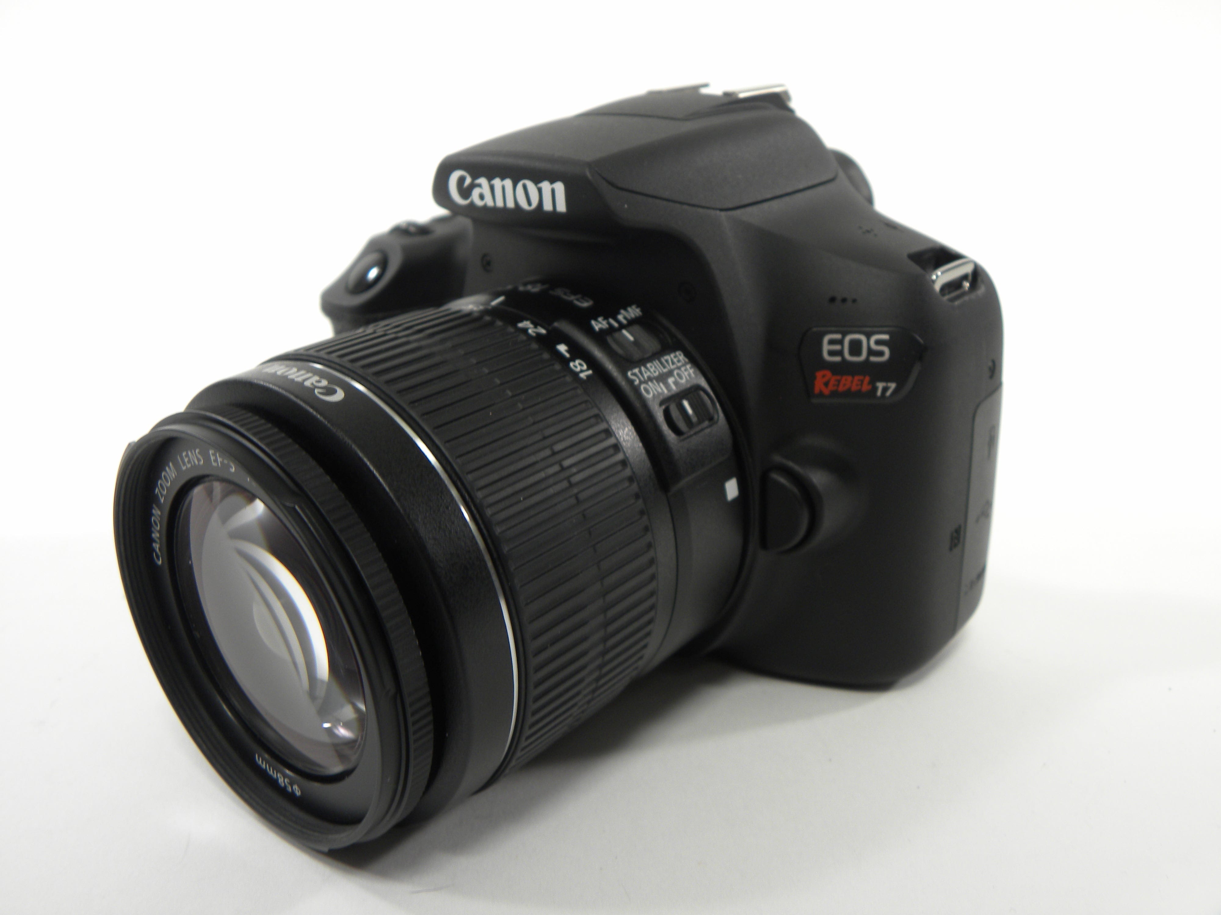 Canon EOS Rebel T7 24.2mp Digital SLR w/EF-S 18-55 IS II Shutter Ct. 7,433
