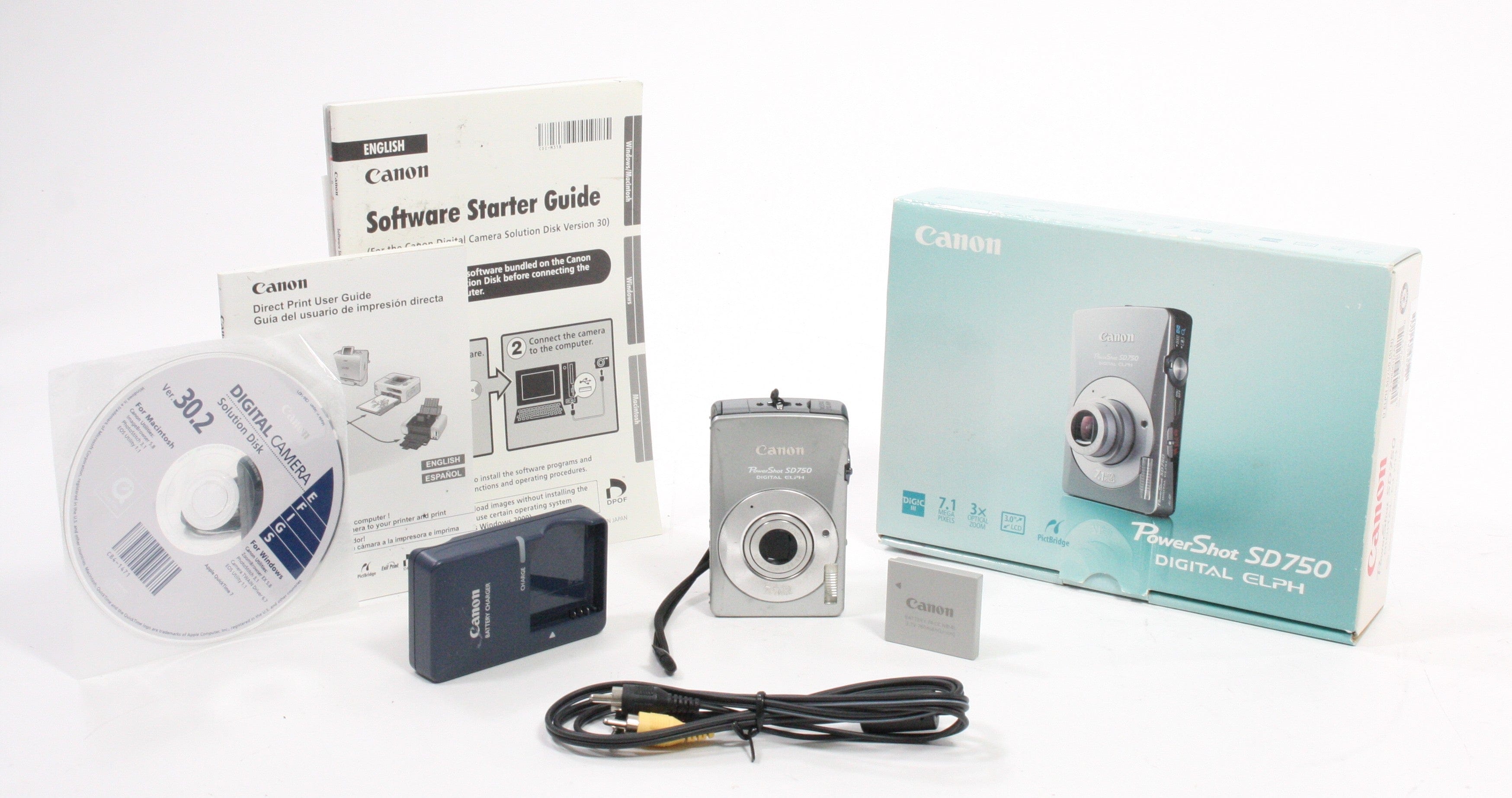 Canon PowerShot SD750 Elph Point-and-Shoot Digital Camera 3x Zoom 7.1mp