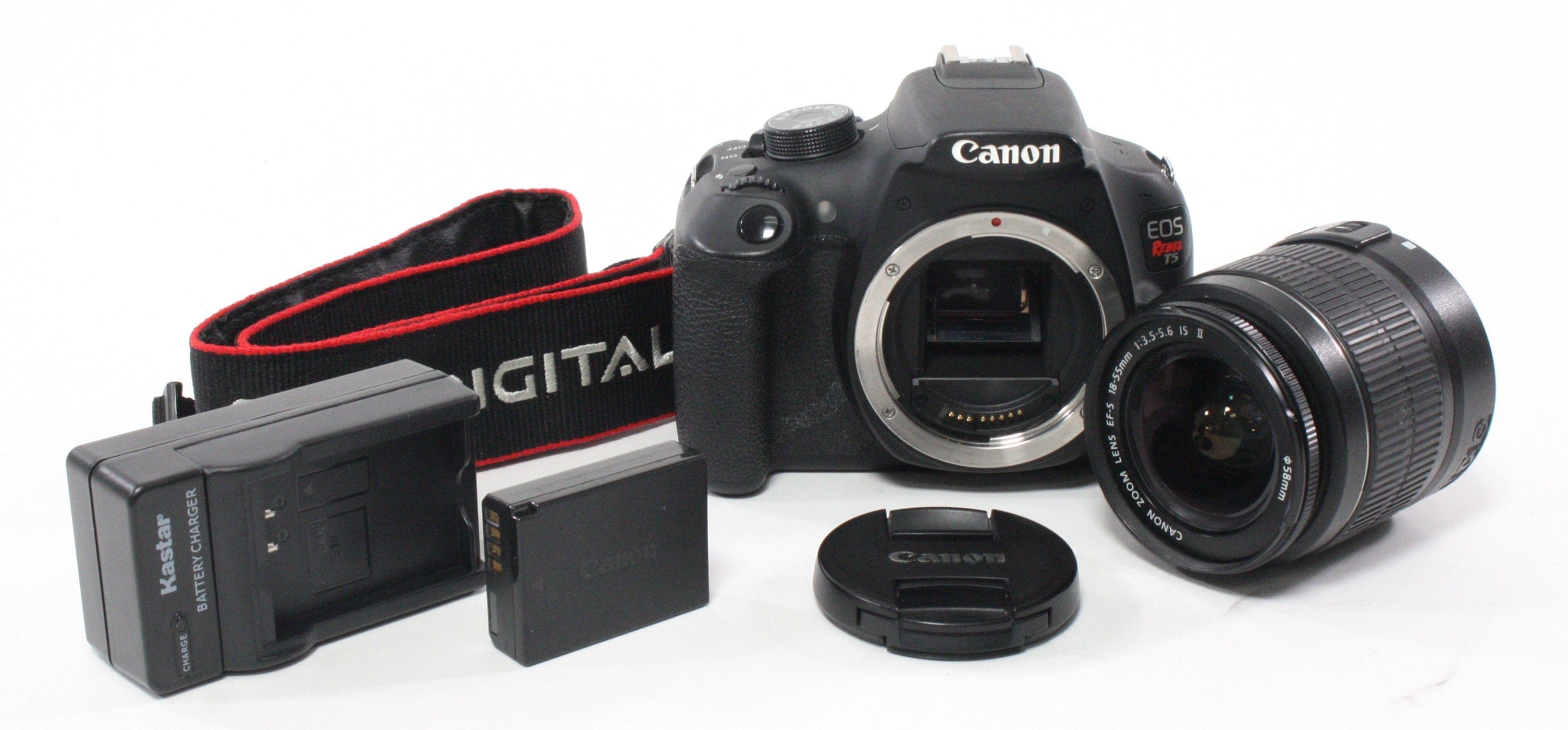 Canon Rebel T5 Digital Camera with EFS 18-55mm f/3.5-5.6 IS II Lens with Shutter Count 27,377