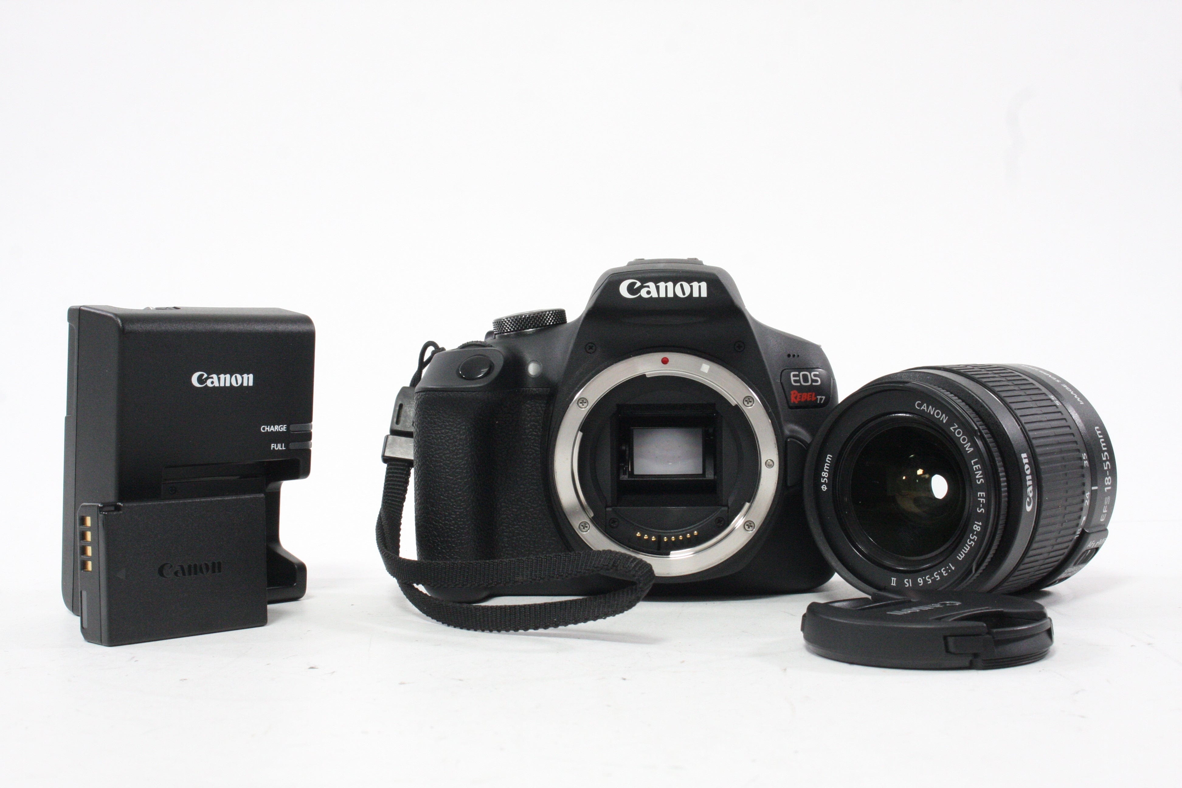 Canon Rebel T7 DSLR Camera with 18-55mm f/3.5-5.6 IS II Lens Shutter Count 2,185