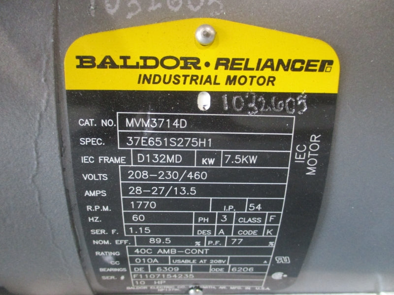 BALDOR MVM3714D 208-230/460V 28-27/13.5 NSNP