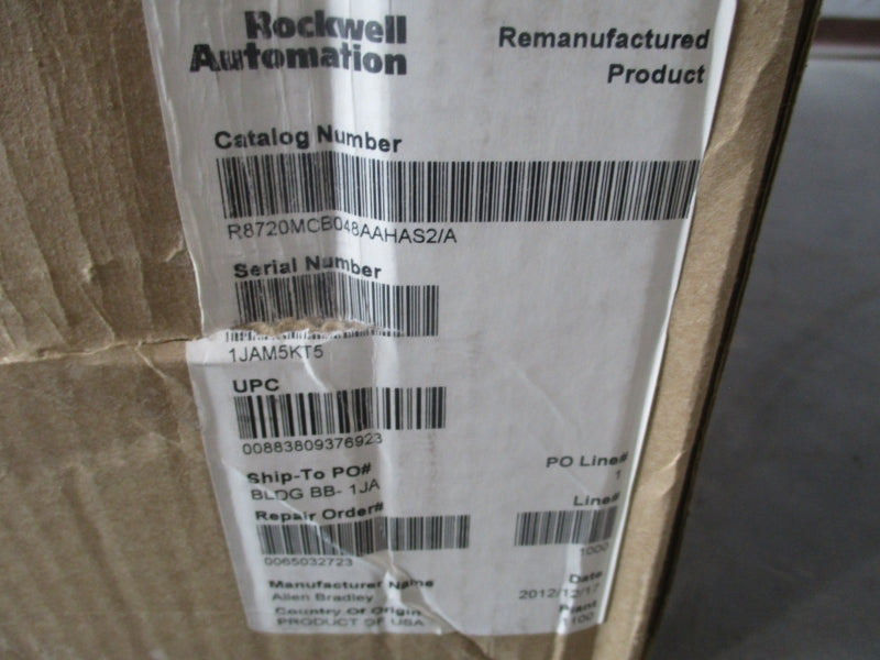 ALLEN BRADLEY 8720MC-B048-AA-HAS2 SER. A 380-480V 46A REMAN