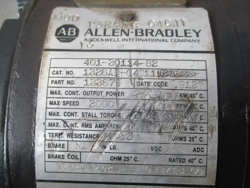 ALLEN BRADLEY 1326AB-C4C11 (AS PICTURED) UNMP