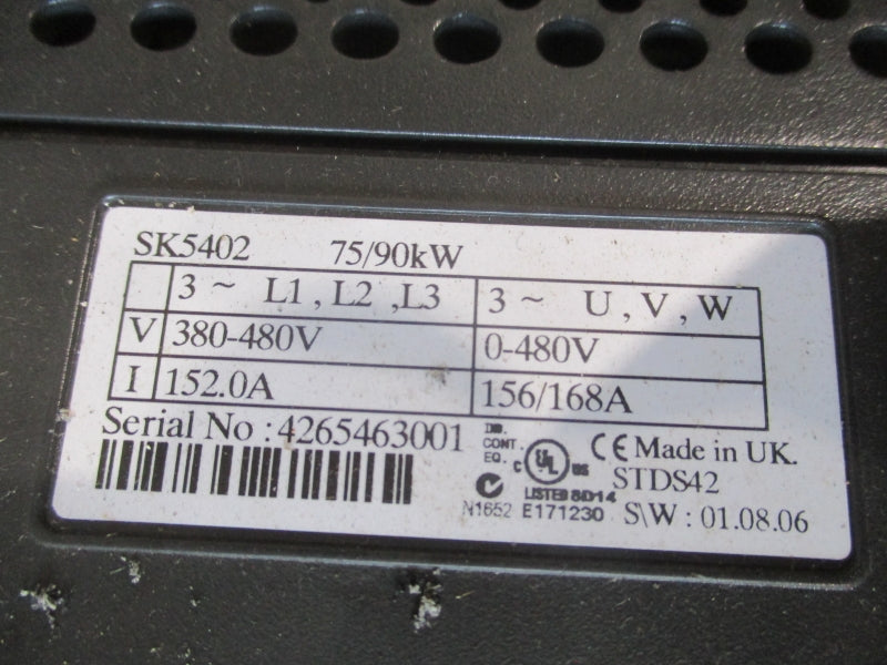 EMERSON SK5402 75/90kW 125HP 380-480V 152.0A NSMP