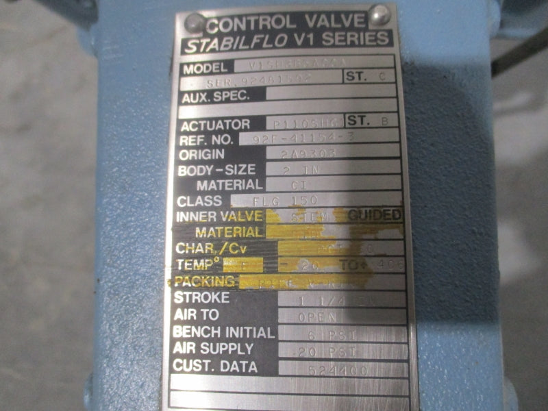 FOXBORO V1SH3B5A00A 20PSI 2" NSNP