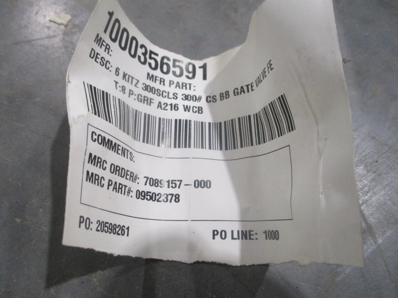 KITZ 300SCLS 740PSI 6" B16.34:-29 NSNP