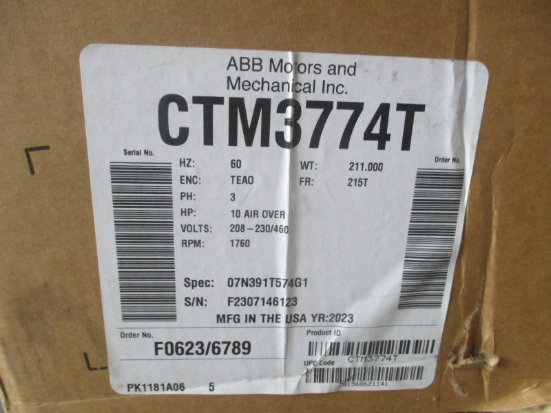 BALDOR CTM3774T 208-230/460V 27.7-27/13.5A NSMP