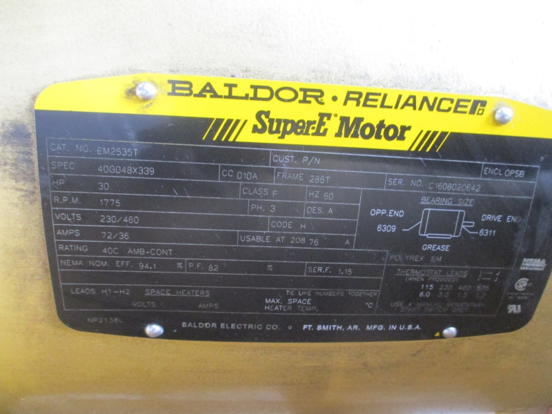 BALDOR EM2535T 230/460V 72/36A NSMP