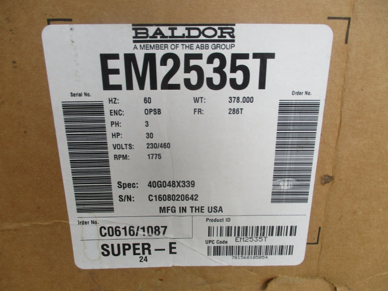 BALDOR EM2535T 230/460V 72/36A NSMP