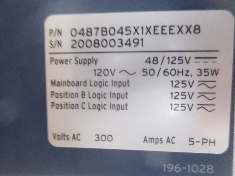 SEL 0487B045X1XEEEXX8 125V 48A NSMP