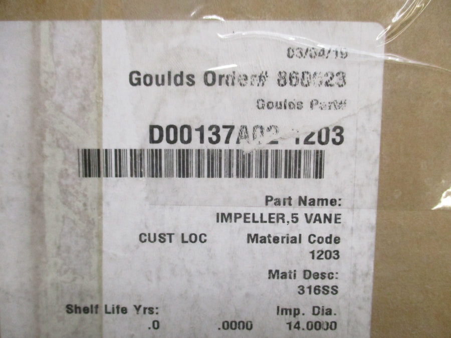 GOULDS D00137A021203 NSMP