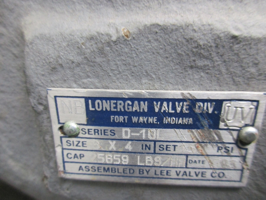LONERGAN SAFETY RELIEF VALVE D-10L 156PSI NSNP