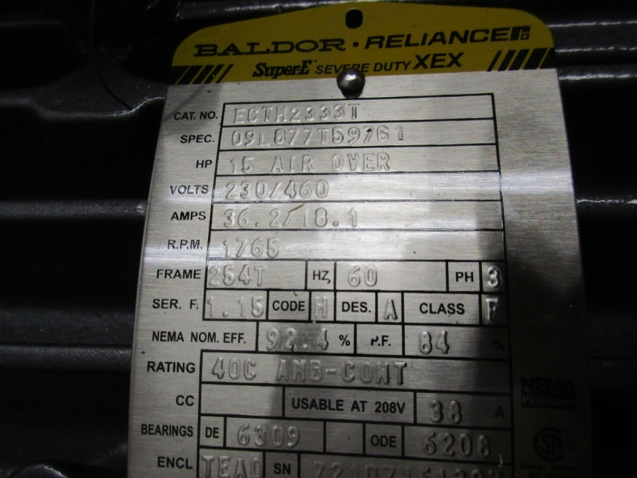 BALDOR ECTM2333T 230/460V 36.2/18.1A NSMP