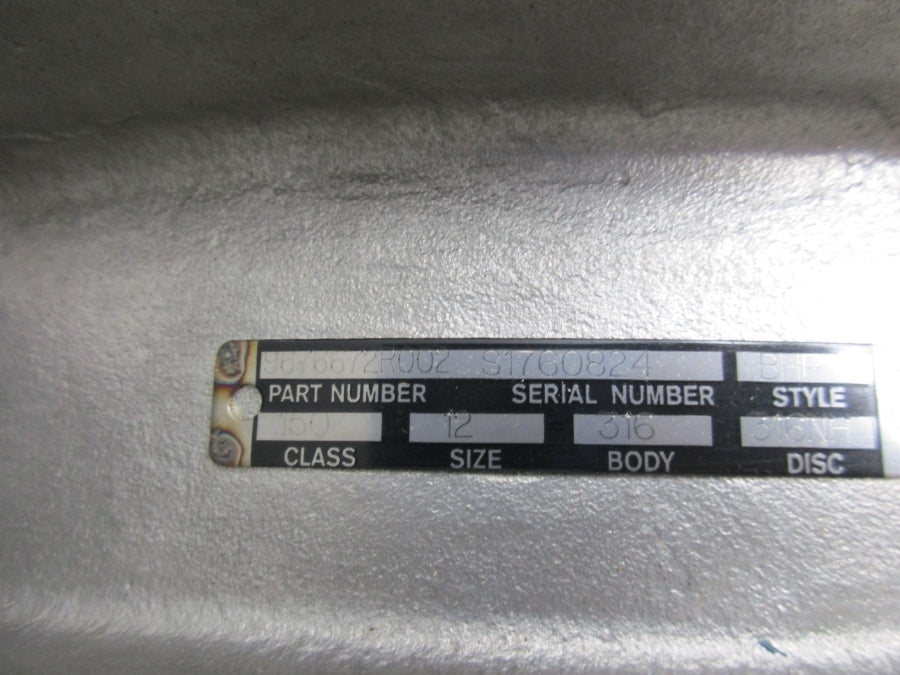 DEZURIK 9676672R002 SIZE 12 316 BODY CLASS 150 NSNP