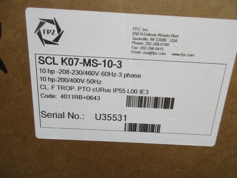 FPZ SCLK07-MS-10-3 208-230/460V NSMP