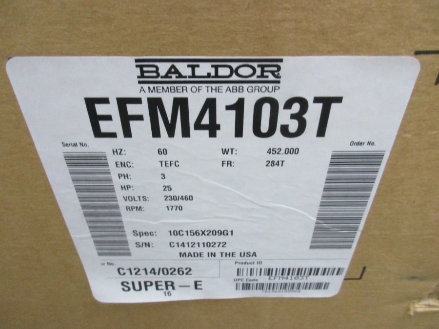BALDOR EFM4103T 230/460V 60/30A NSMP