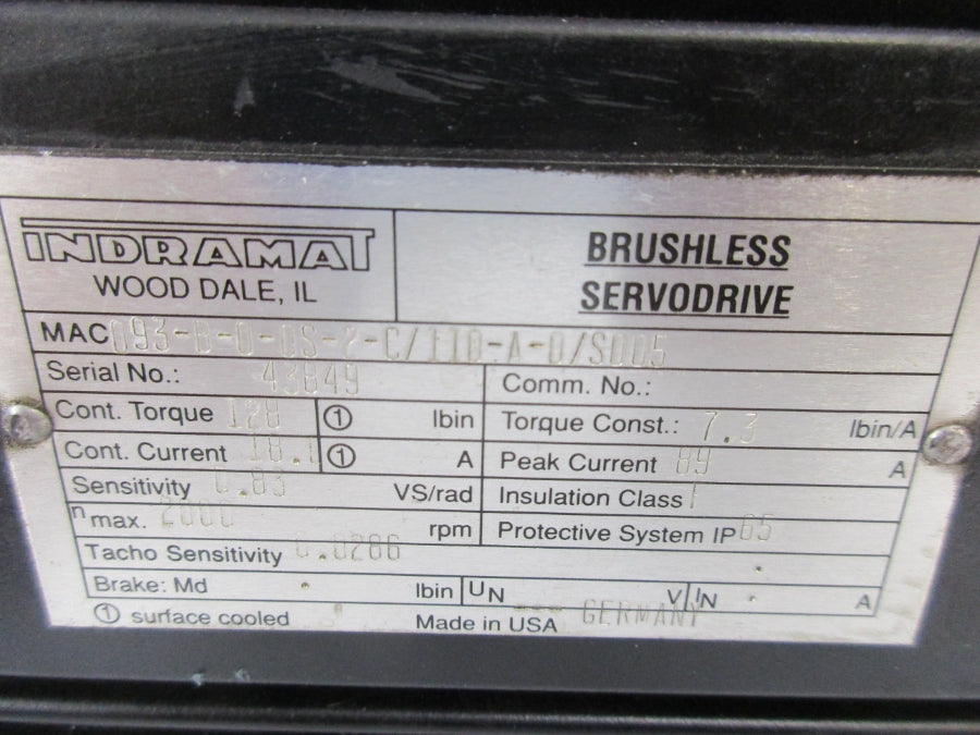 INDRAMAT MAC093-B-0-0S-2-C/110-A-0/S005 89A NSNP