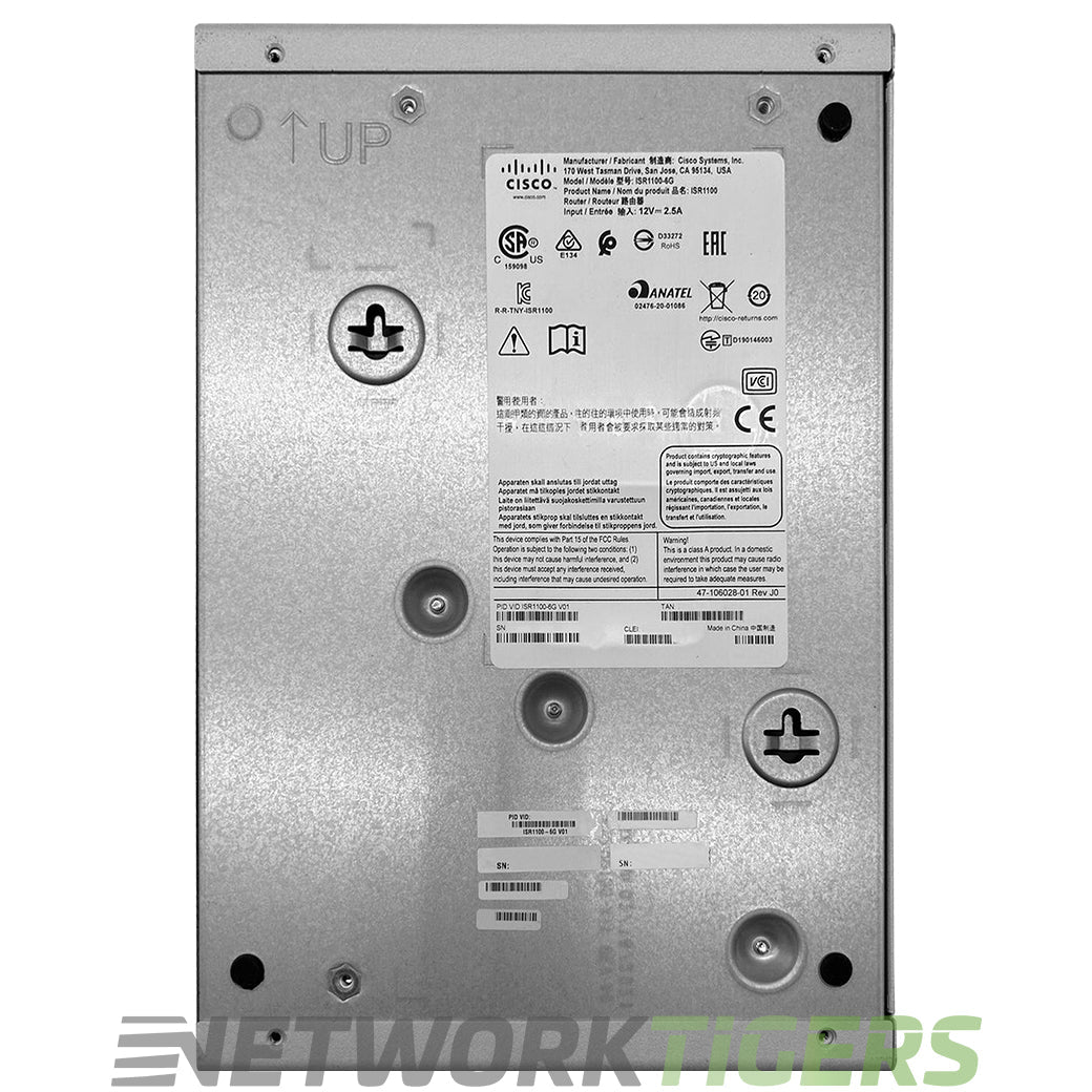 Cisco ISR1100-6G ISR 1000 Series 4x 1 Gigabit RJ45 2x 1 Gigabit SFP Router