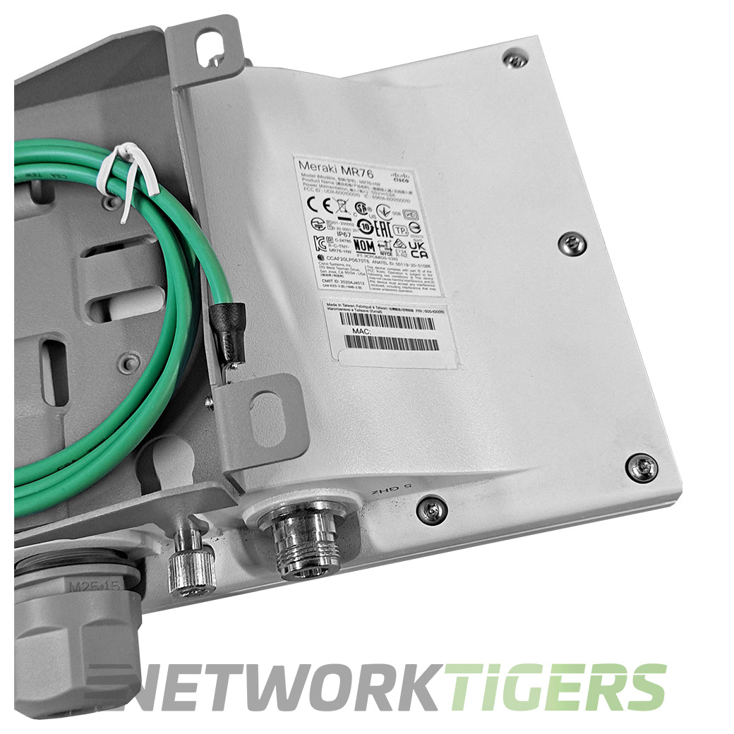 Cisco Meraki MR76-HW Wi-Fi 6 802.11ax Ext Ant Unclaimed Outdoor WAP w/ Mounts
