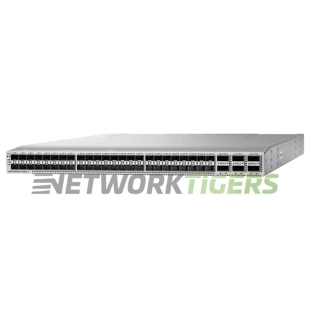NEW Cisco N3K-C31108PC-V 48x 10GB SFP+ 6x 100GB QSFP28 Back-to-Front Air Switch
