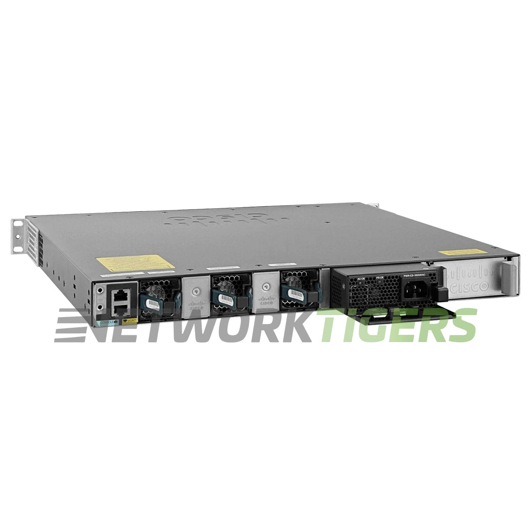 Cisco WS-C3650-48PS-S w/Dual 1025WAC 48x 1GB PoE+ RJ-45 4x 1GB SFP Switch