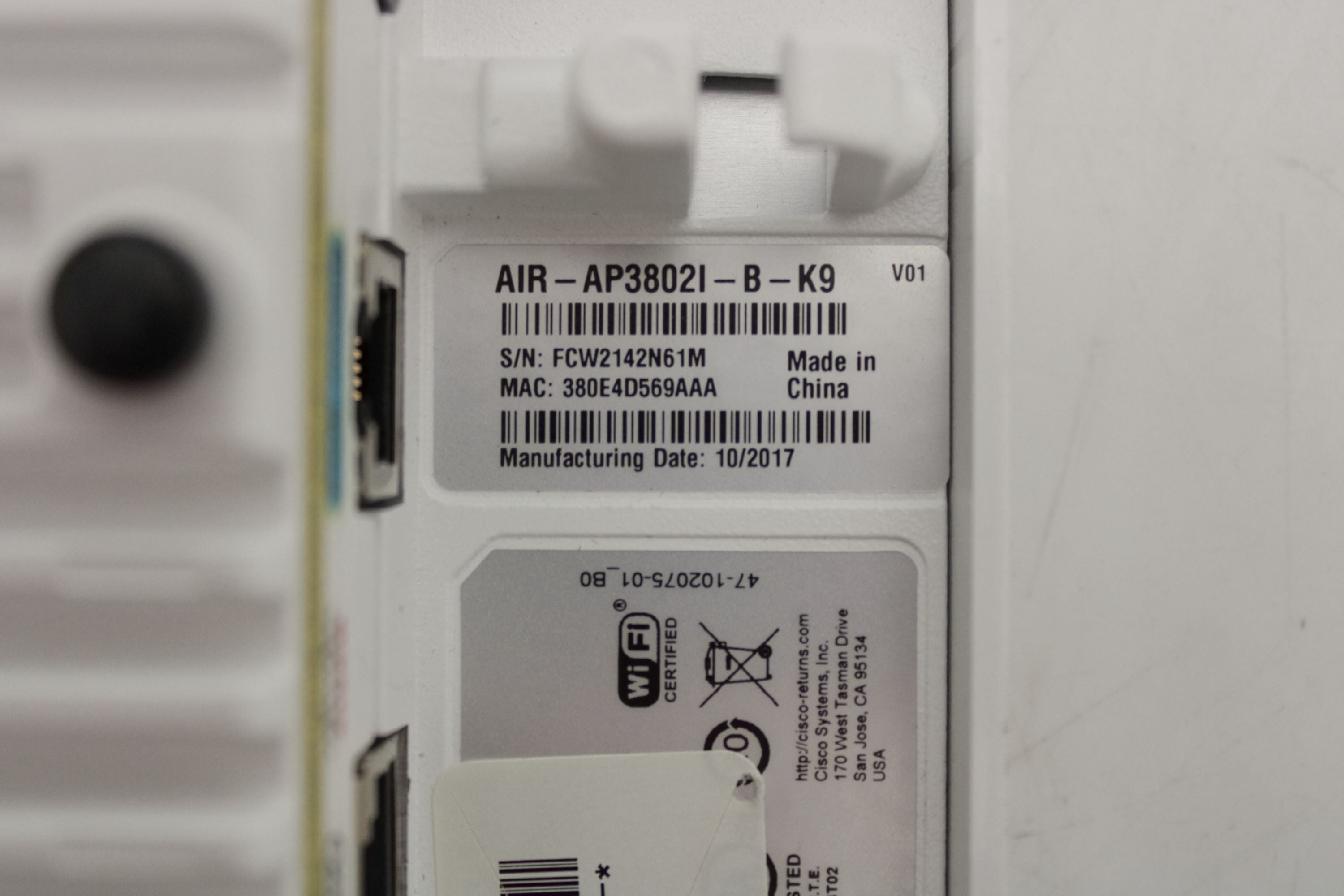 Cisco AIR-AP3802I-B-K9 802.11AC W2 AP W/CA; 4X4:3; MOD; IT