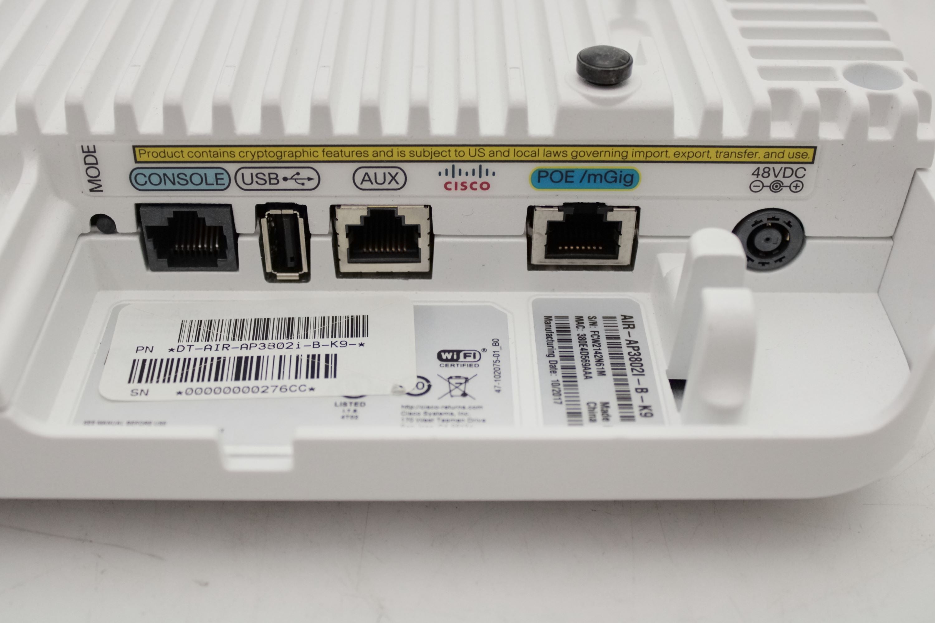 Cisco AIR-AP3802I-B-K9 802.11AC W2 AP W/CA; 4X4:3; MOD; IT