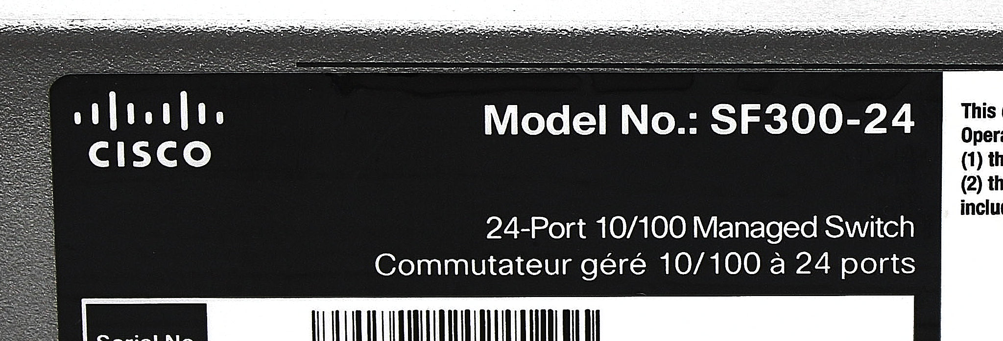 Cisco SF300-24 300 SERIES 24 10/100, 2 10/100/1000