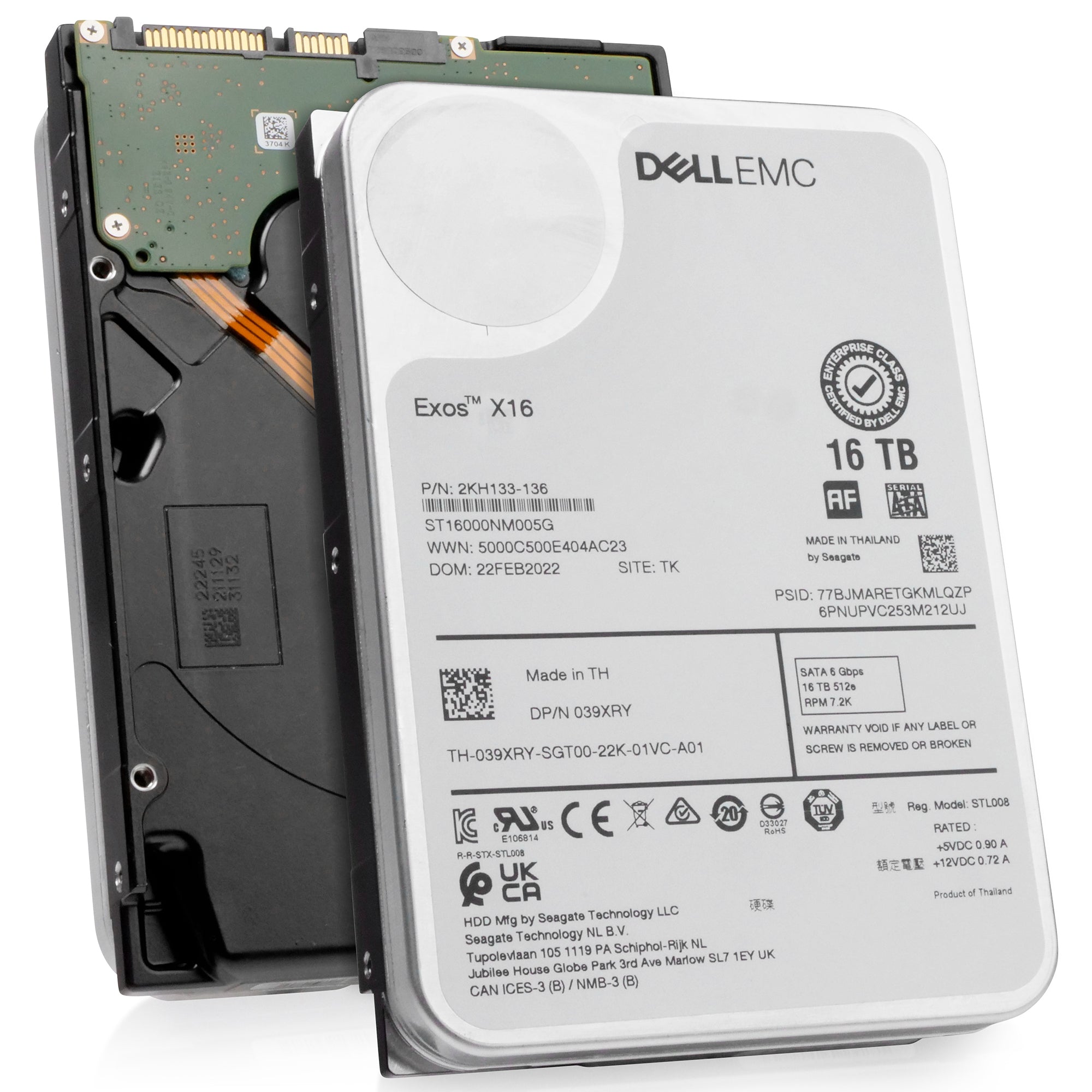 Dell/Seagate Exos X16 ST16000NM005G 16TB 7.2K RPM SATA 6Gb/s 512e 3.5in Refurbished HDD