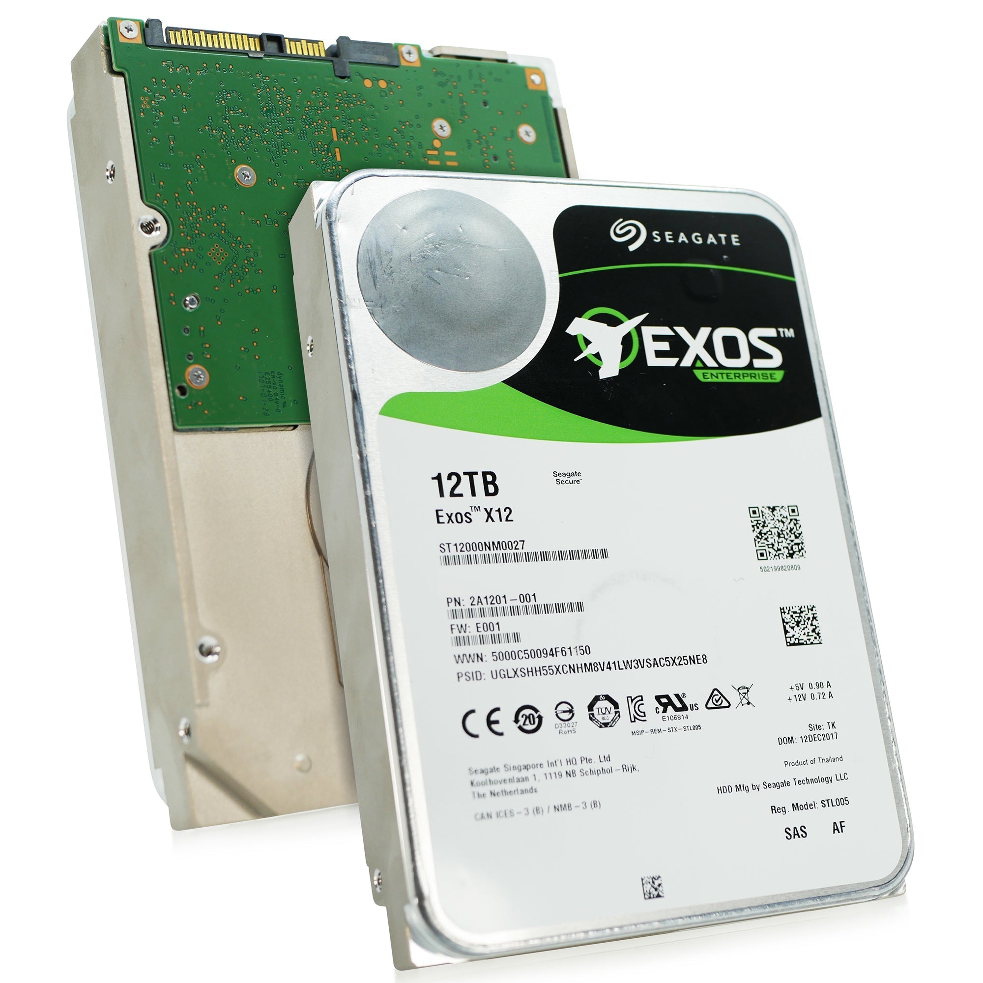 Seagate Exos X12 ST12000NM0027 12TB 7.2K RPM SAS 12Gb/s 512e/4Kn 256MB 3.5" FastFormat Hard Drive
