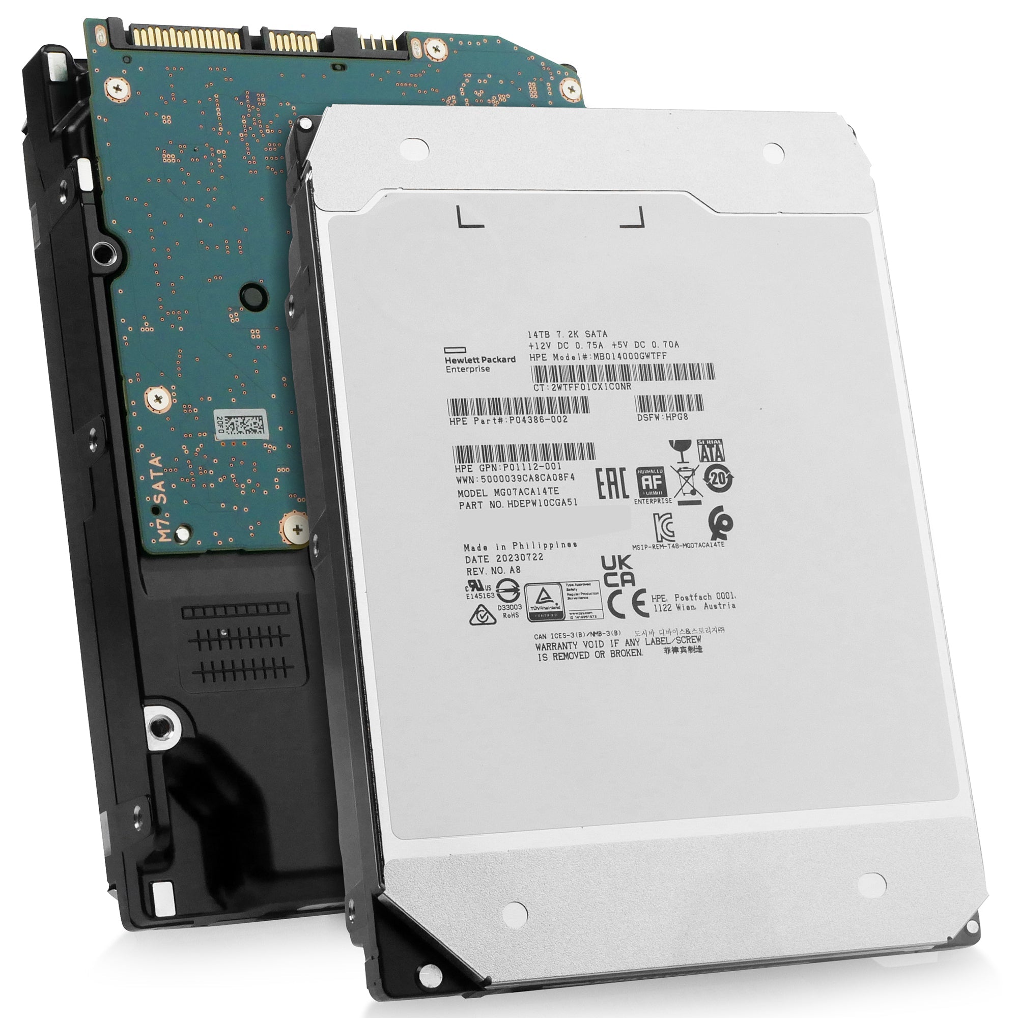 HP/Toshiba MG07 MG07ACA14TE 14TB 7.2K RPM SATA 6Gb/s 512e 3.5in Power Disable Hard Drive