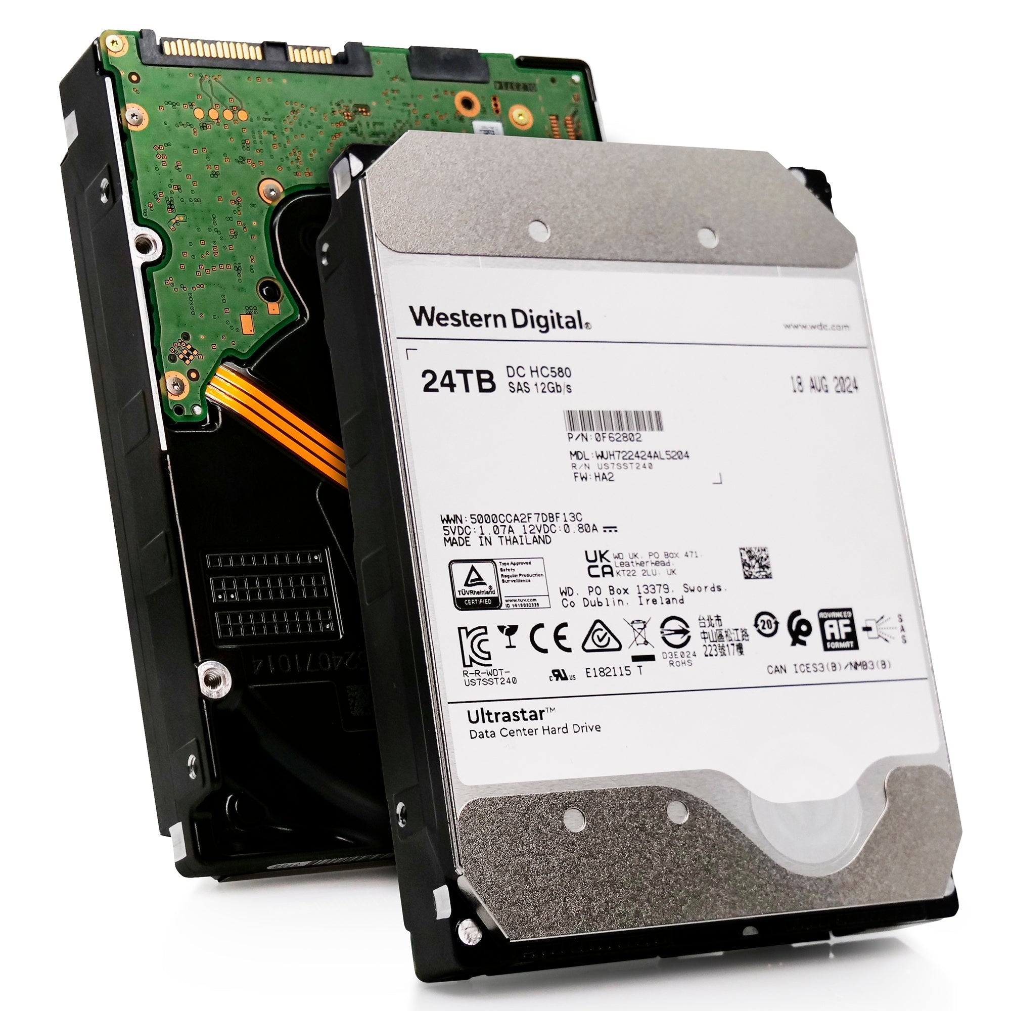 Western Digital Ultrastar DC HC580 WUH722424AL5204 24TB 7.2K RPM SAS 12Gb/s 512e 3.5in Refurbished HDD