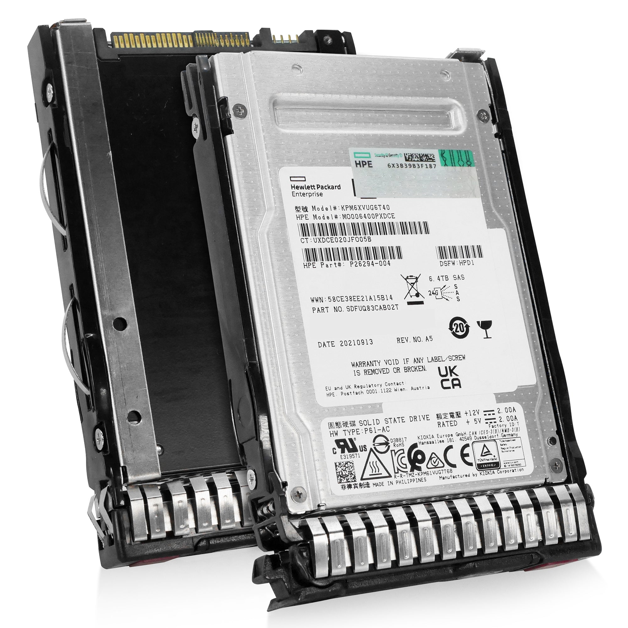 HP Generation 8 MO006400PXDCE P26294-004 6.4TB 3 DWPD SAS-4 24Gb/s 3D TLC 2.5in Recertified Solid State Drive