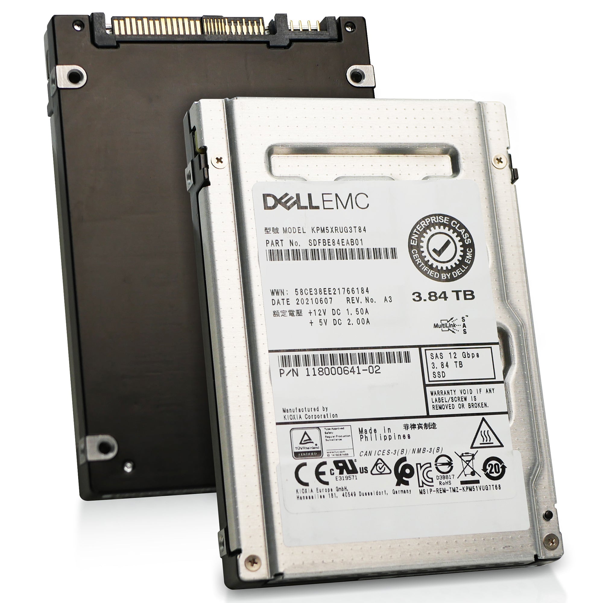 Dell/Toshiba PM5-R KPM5XRUG3T84 3.84TB 1 DWPD SAS 12Gb/s 3D TLC 2.5in Solid State Drive