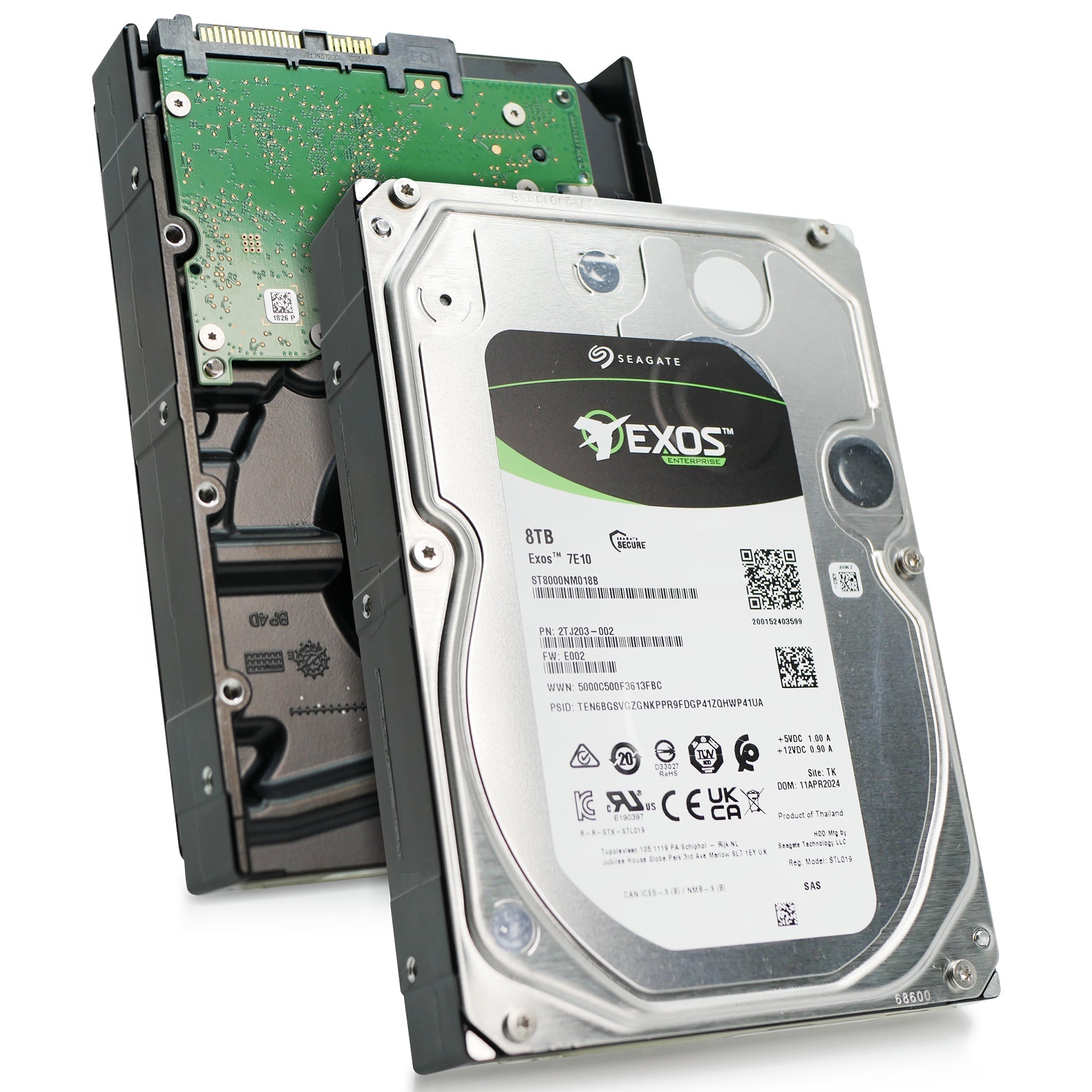 Seagate Exos 7E10 ST8000NM018B 8TB 7.2K RPM SAS 12Gb/s 512e 3.5in Hard Drive