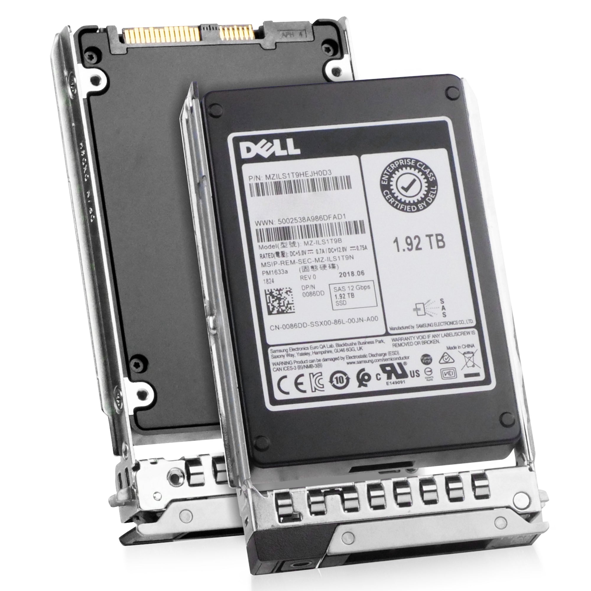 Dell G14 345-BBYK 1.92TB 1 DWPD SAS 12Gb/s 3D TLC V-NAND 2.5in Refurbished SSD