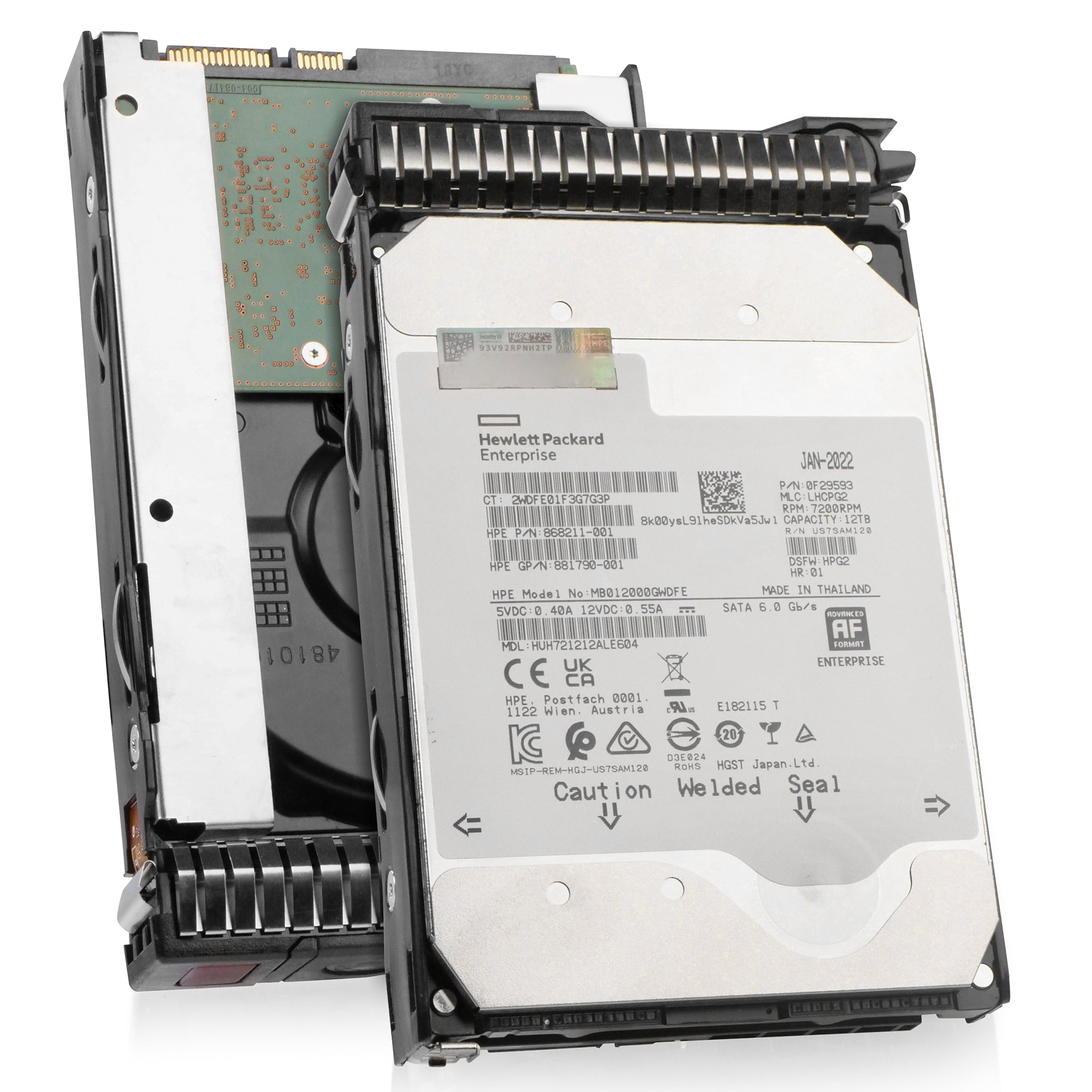 HP Generation 8 MB012000GWDFE 868211-001 12TB 7.2K RPM SATA 6Gb/s 512e 3.5in Refurbished HDD