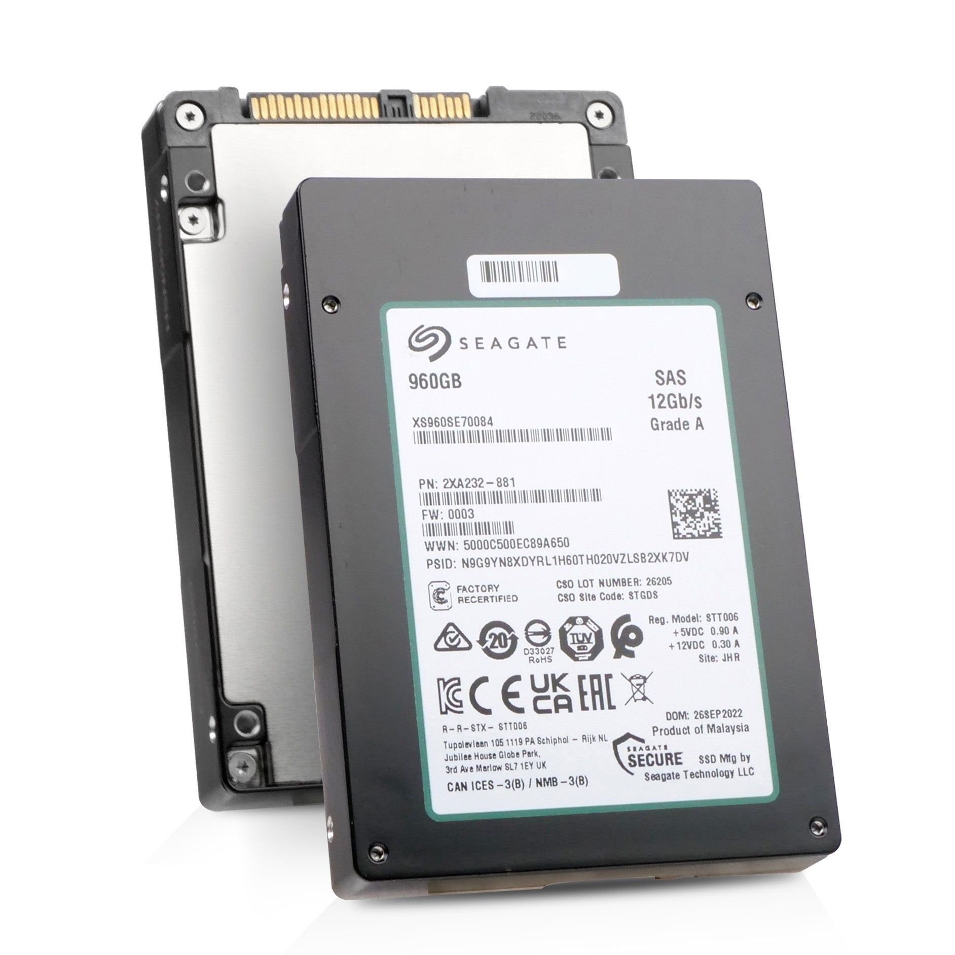 Seagate Nytro 3332 XS960SE70084 960GB 1 DWPD SAS 12Gb/s 3D eTLC 2.5in Recertified SSD